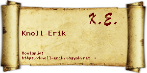 Knoll Erik névjegykártya
